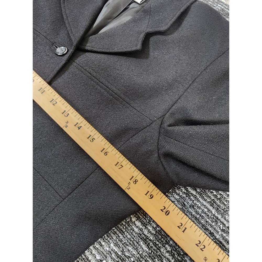 Sag Harbor Wool Coat Women Size 10 Black Pure New Wool Button Front Blazer Good - Picture 9 of 11